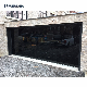  Residential Full View Overhead Flush All Mirrored Black Glass Frameless Aluminium Garage Door for Dealers