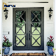 Wholesale Price Black Aluminum Metal Framed Wrought Iron Front French Door manufacturer