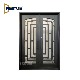 Belton Double Front Entry Iron Door with Tempered Frosted Glass Dark Bronze Finish manufacturer