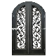 Custom Design Color Hand Made Wrought Iron Security Front Entry Double Steel Metal Glass Door for Villa