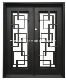 Modern Square Top Black Estate Double Exterior and Interior Metal Steel Security Wrought Iron Doors manufacturer