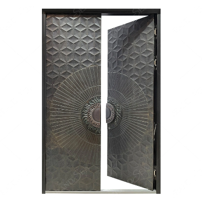 2022 Latest Design Luxury Cast Aluminum Door Main Entry Double Door