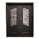  Customized Hurricane Impact Double Glass Exterior Wrought Iron Front Door