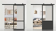 Contemporary Security Residential Black Painted Mirrored Glass Interior Sliding Door manufacturer
