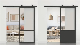 Contemporary Security Residential Black Painted Mirrored Glass Interior Sliding Door