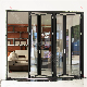 Pleated Mesh Folding Screen Door Frameless Bifold Glass Balcony Accordion Door External House Folding Door Aluminum