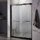  Bathroom Simple Shower Room with Sliding Glass Door with Stainless Steel Square Frame