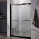 Bathroom Simple Shower Room with Sliding Glass Door with Stainless Steel Square Frame