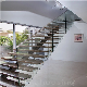 Used Glass Railing Building Oak Wooden Tread Straight Staircase