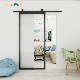  One Piece Metal Black Steel Frame Door with Clear Glass Insert