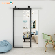 One Piece Metal Black Steel Frame Door with Clear Glass Insert