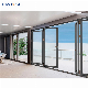 Hurricane Balcony Patio Soundproof Bi-Fold Doors Tempered Glass Aluminum Sliding Folding Doors