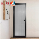 Bathroom Doors Apartments Interior Soundproof Custom Size Powder Coating Grey Color Aluminium Alloy Double Glass Casement Door