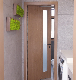 Custom Made Wooden Glass Vision Door for Toilet, Office Building