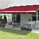 Manual Retractable Awning Blue White Stripe Shade Sun Shelter manufacturer
