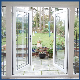 White Color Aluminum Double Glazing French Doors with Insect Screen