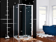 Sally 5mm Polished Chrome Aluminum Folding Glass Shower Door with Fixed Side Panel for Compact Bathroom