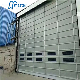 Cheap Price Nice Quality Industrial Automatic Rapid Doors Stacking PVC Door with Two Rows of Viewable Windows for Warehouse