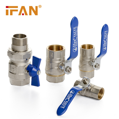 Ifan Blue Long Handle Female Thread 1/2-2" Iron Core Brass Water Ball Valve