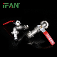 Ifan Brass Bibcock Tap Red Long Handle Water Tap 1/2-3/4 Garden Brass Bibcock manufacturer