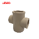  Lesso Plastic PPR 4 Ways Reducing/Reducer Cross Connector Pipe Fitting for Sewer Drainage System