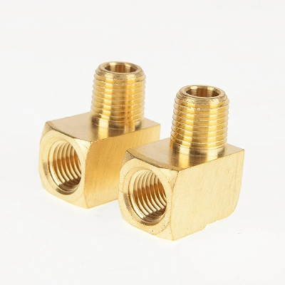 Brass Pipe Fitting, 90 Degree Barstock Street Elbow, 1/8" Male Pipe X 1/8" Female Pipe