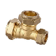  ISO9001 Certificated Brass Forged Compression Reducing Tee Pipe Fitting