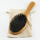 Women & Men Detangling Massage Hairbrush Private Logo Bamboo Paddle Hair Brush with Box Packing Bristle Hair Brush