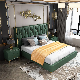 Luxury Home Leather Cama Furniture Set Tufted Wooden King Size Bedroom Bed manufacturer