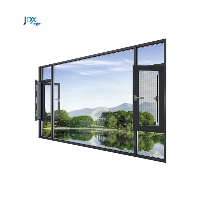House Luxury Fiberglass Aluminum Metal Frame Window Thermal Casemen Swing out Windows Windproof