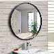 Round Aluminum Iron Satinless Steel Frame Frameless Full Length Wall Mounted Lighted Vanity Bathroom Home Decor Make up Framed Mirror