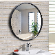 Round Aluminum Iron Satinless Steel Frame Frameless Full Length Wall Mounted Lighted Vanity Bathroom Home Decor Make up Framed Mirror manufacturer