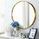 Professional Salon Design Aluminium Gold Frame Mirror Round Home Decoration Gold Metal Frame Wall Mounted Mirrors manufacturer
