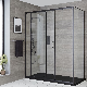 China Wholesale Advanced Design Bathroom/Gym/Dance Room Sliding Shower Enclosure Door Matt Black manufacturer