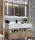  High-End Fashion Modern Melamine Bathroom Vanity Cabinet with LED Mirror for Washroom