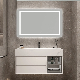  Modern Wall Mounted Melamine Plywood Wall Mounted Bathroom Vanity with Mirror Cabinet and Rock Plate Top