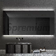  Custom Size Large Sensor Rectangular Hotel LED Backlit Wall Shower Oval Bathroom Smart Mirror with Hook and Light