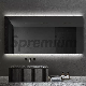 Custom Size Large Sensor Rectangular Hotel LED Backlit Wall Shower Oval Bathroom Smart Mirror with Hook and Light