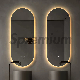2023 New Arrival Oval Back Lighting Art Salon Mirror Smart Touch Sensor Dimming Anti-Fog Bathroom Decorative Luxury Large Hotel Wall LED Mirror
