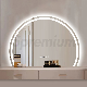 Spremium Half Circle Decorative Wall LED Bathroom Moon Mirrors with Backlights in Modern Home Semicircle Half Round Mirror