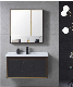  Chaozhou Factory Direct Sale Classic Black Bathroom Aluminium Vanity with Ceramic Cabinet Sink