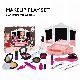 Makeup Toy Pretend Play Girls Beauty Set Toy Fancy Plastic Make up Toy Cosmetic Bag with Big Mirror Light