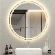 Round Smart Frameless Bathroom Mirror Bath Vanity Mirror with LED Light/ Touch Switch /Defogger 220V/110V CE Makeup Mirror with Demister manufacturer