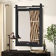 Black Farmhouse Mirror for Wall, 22X30inch Wood Framed Square Bathroom Mirrors for Vanity, Barn Door Style Mirrors Wall Mounted Dresser Decor Mirror Living Room