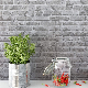 Decoration Material Waterproof Self Adhesive Grey White 3D Brick PVC Embossed Wallpaper