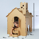 New Design Kids Play House Tent Pink Grey Stripe Light Weight Cardboard Paper Furniture