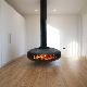 Roof Mounted Cocoon Firepit Hanging Suspended Ceiling Fireplace Corten Steel Freestanding Outdoor Fireplace