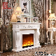  Resin Carved Modern Fake Corner Wooden Electric Fireplaces Design Mantel for Sale