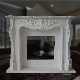 White Natural Marble Stone Fireplace Mantel Home Decoration