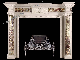  Luxury Classic Colored Marble Fireplace Mantel with Column (QY-LS721)